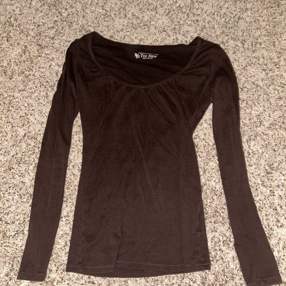 Women's Brown Long Sleeve Top